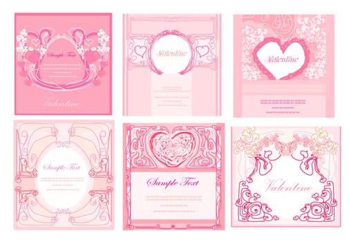 Collection from pink business cards