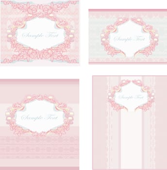 Collection from pink business cards