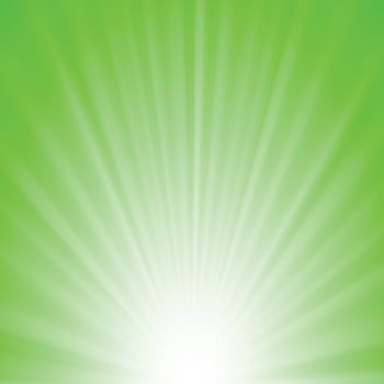 colorful illustration with greenrays background for your design