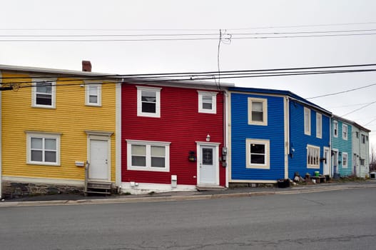 Colorful houses in the city of Saint John's, Newfoundland, Canada.