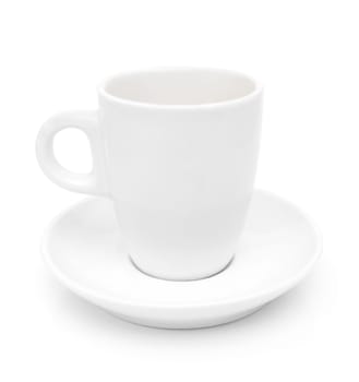 Empty White Cup - Isolated on White Background
