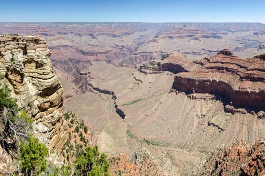 overview in the Grand Canyon in Arizona in the United States of America