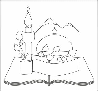 symbols of knowledges, nature, religion and combination of them