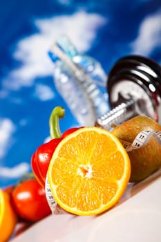 Fitness Food and blue sky