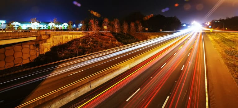 evening traffic on highway