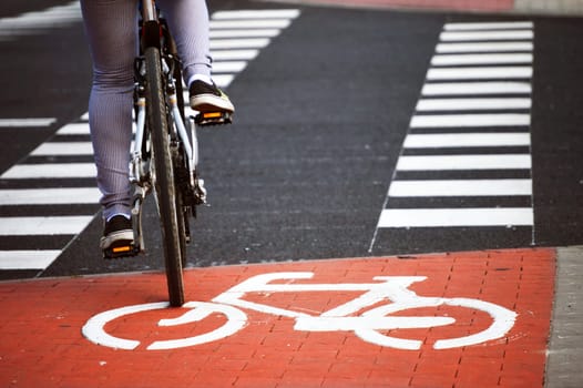 Bicycle road sign and bike rider