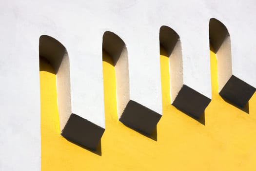 abstract line on church - white with yellow color line