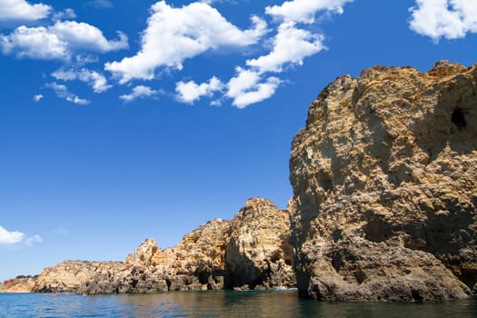Wonderful view of the beautiful coastline of the Algarve, Portugal.
