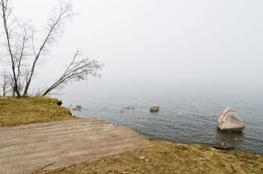 Road leading to the sea