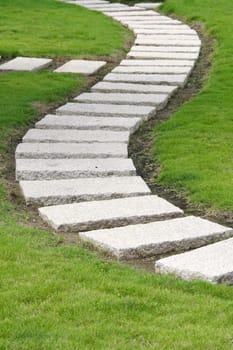 Curved garden walkway