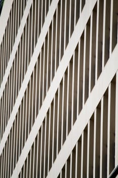 Partial view of a modern skyscraper straight lines.