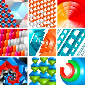 Vector Illustration of 3d Abstract Background Design for Poster, Cover, Layout or Decoration