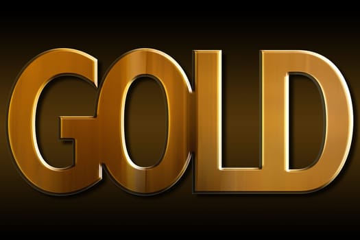 Gold written in golden letters on mystique background