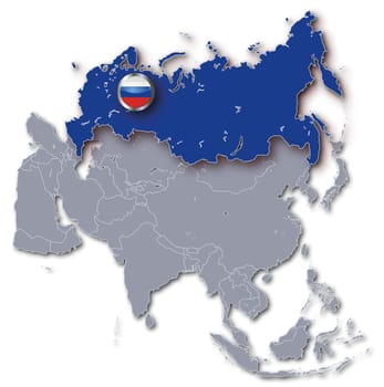 Map of Asia and Russia