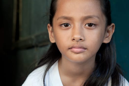 Portrait of a young Asian girl from the Philippines.