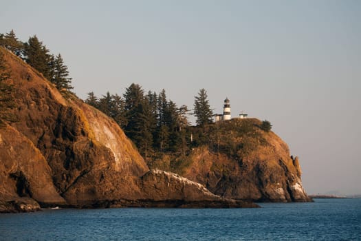 Oregon Coast landscape - lighthouse at Cape Disappointment