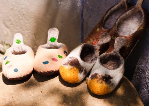 Handmade wool slippers from Viscri village, Transylvania