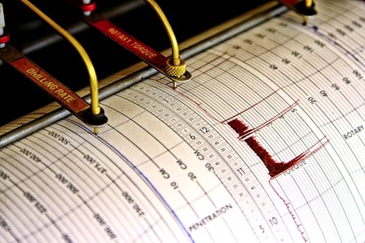 Two pen seismograph for drilling operation