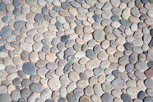 Pedestrian walkway with natural stones