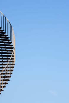 Stairway on an oil storage tank