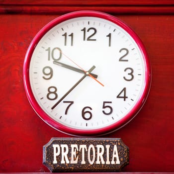 Time clock with the time zone of South Africa