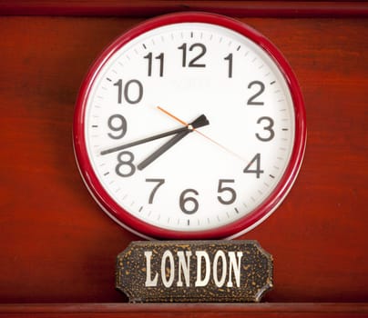 Time clock with the time zone of London