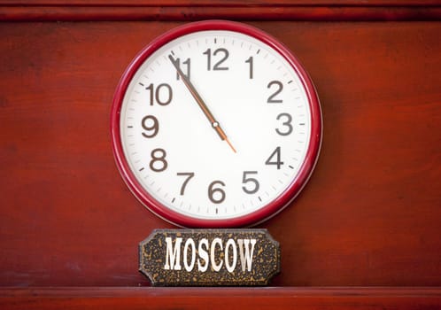 Time clock with the time zone of Moscow