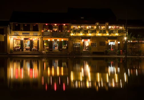 Night view of Hoi An City, UNESCO world heritage site, Vietnam