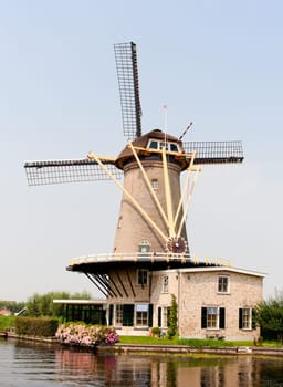 Dutch windmill in Bleskensgraaf, the Netherlands