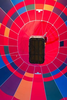 Hot air balloon just after lift off