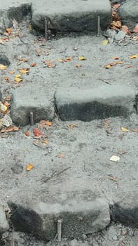 Stone steps autumn gray nature autumn texture background . High quality photo