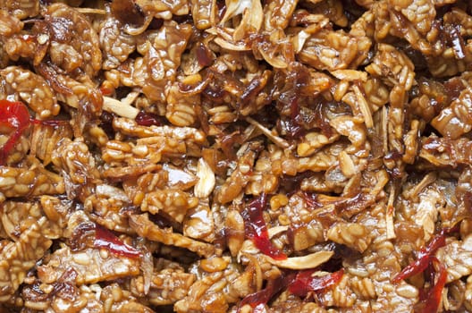Tempeh or tempe is a traditional soy product originally from Indonesia