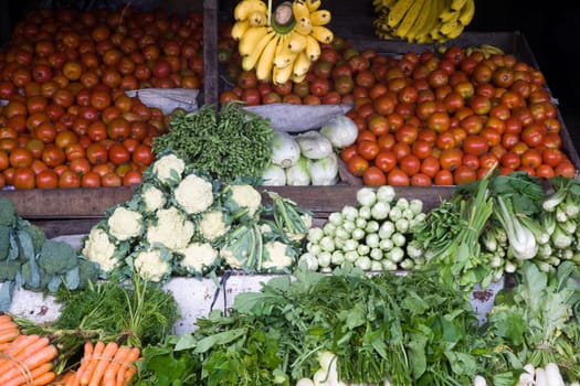 Vegetable stall in Puncak, Indonesia