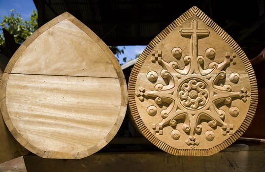 Wood carved coffins in the Tana Toraja area, Sulawesi, Indonesia