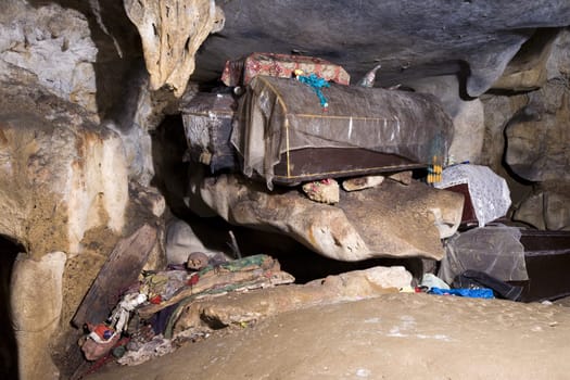 Cave with coffins in the Tana Toraja area in Sulawesi