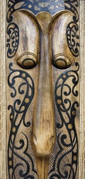 Close up of a traditional Indonesian mask