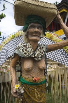 Balinese statue of an old woman