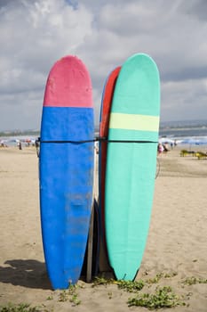 Surfboards for hire on Kuta Beach, Bali