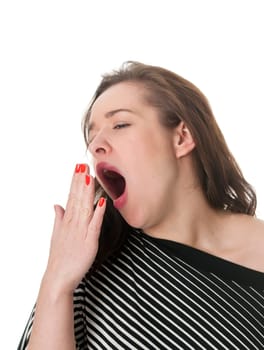 young woman yawns
