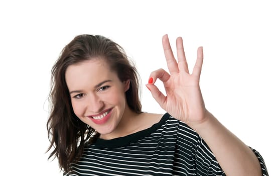 Woman shows ok