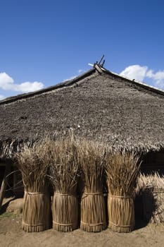 Traditional cottage in a village in north Lombok, Indonesia