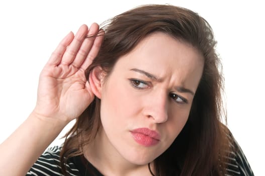 young woman listens