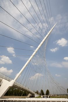 One of three Calatrava bridges in Hoofddorp, the Netherlands