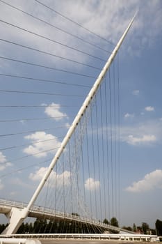One of three Calatrava bridges in Hoofddorp, the Netherlands
