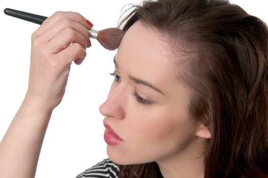 Woman with make-up brush