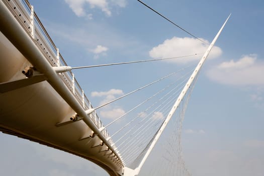 One of three Calatrava bridges in Hoofddorp, the Netherlands