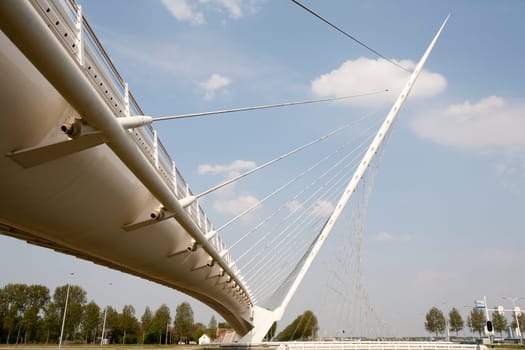 One of three Calatrava bridges in Hoofddorp, the Netherlands