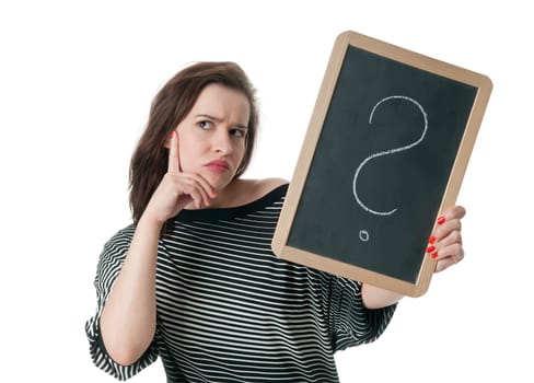Woman with a question mark