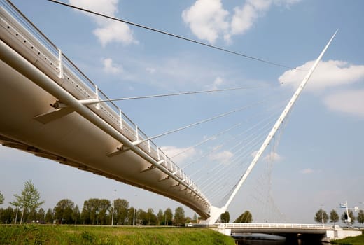 One of three Calatrava bridges in Hoofddorp, the Netherlands