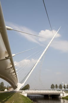 One of three Calatrava bridges in Hoofddorp, the Netherlands